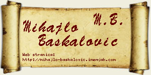 Mihajlo Baškalović vizit kartica